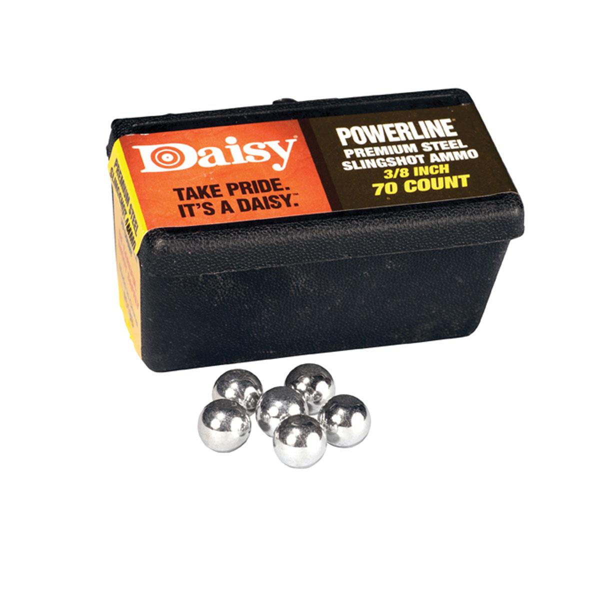 Daisy PowerLine 3/8-Inch Steel Slingshot Ammo - 70 Piece Box with Belt Clip
