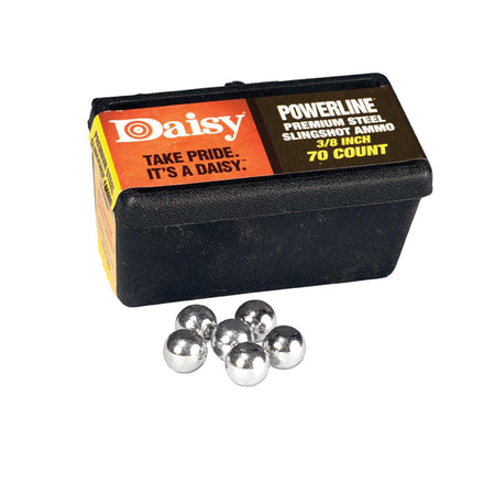 Daisy PowerLine 3/8-Inch Steel Slingshot Ammo - 70 Piece Box with Belt Clip