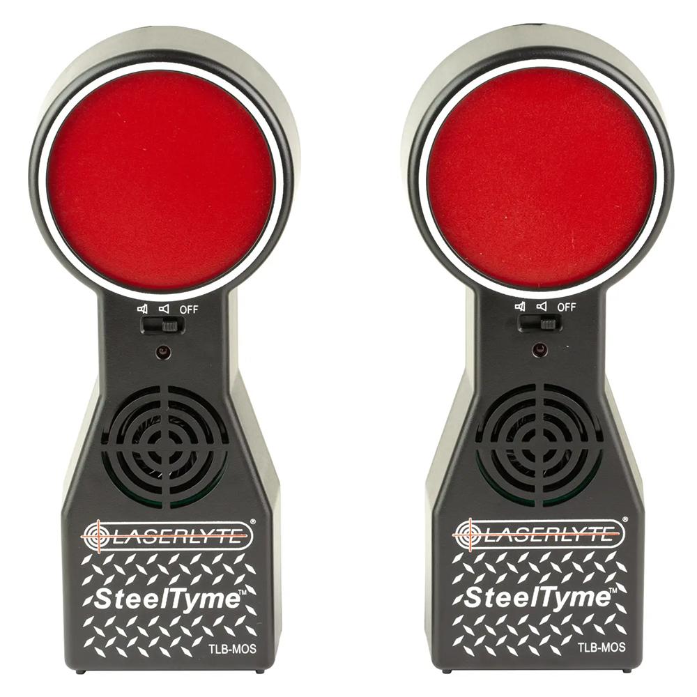 LaserLyte Steel Tyme Electronic Laser Targets, 2 Pack, Audio & LED Feedback, Red/Black 1231433