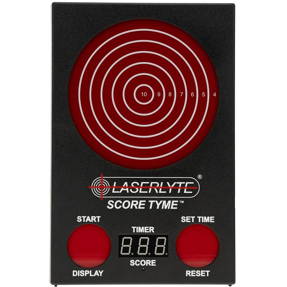 LaserLyte ScoreTyme Shooting Trainer Scoring Target, Timer and Scorekeeping, Black and Red 1231436