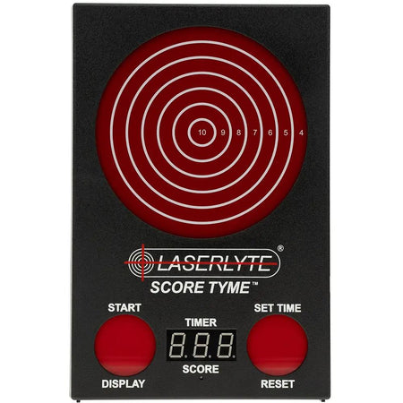 LaserLyte ScoreTyme Shooting Trainer Scoring Target, Timer and Scorekeeping, Black and Red 1231436