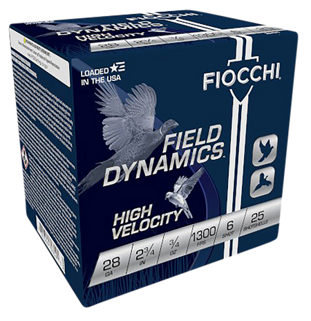Fiocchi 28 Gauge 28HV6 Field Dynamics High Velocity 2.75" 3/4oz 6 Shot