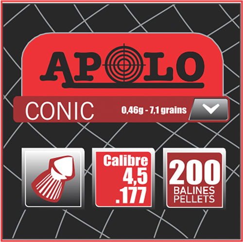 Hatsan Apolo 177 7.1gr Conic Airgun Pellets 200-Count