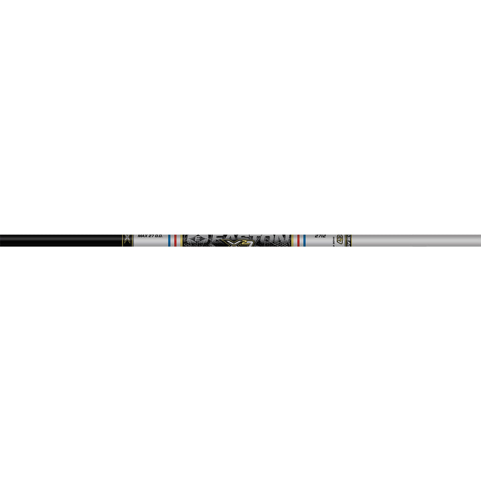 Easton X27 Two-Tone Anodized Aluminum Arrow Shafts 2712 Black/Silver 12 Count