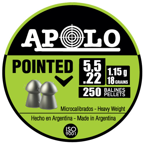 Hatsan Apolo 22 Pointed Pellets 18gr 250-Count Pack