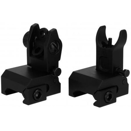 TacFire Flip-Up AR Iron Sights Front Rear Combo Anodized Aircraft Aluminum