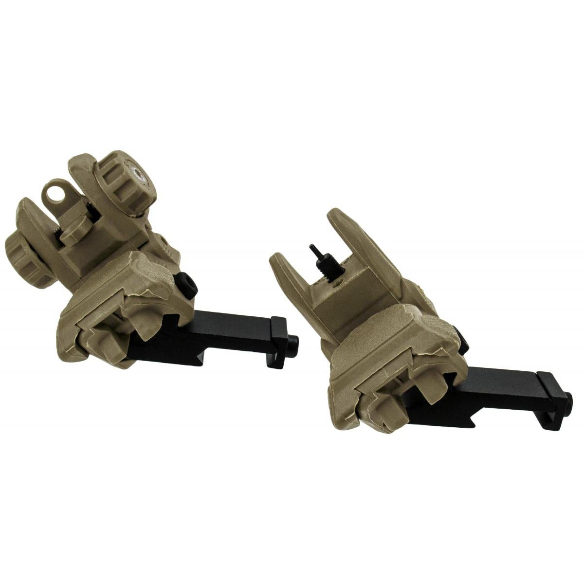 TacFire AR-15 Polymer 45 Degree Offset Pop-Up Sights - Tan Finish