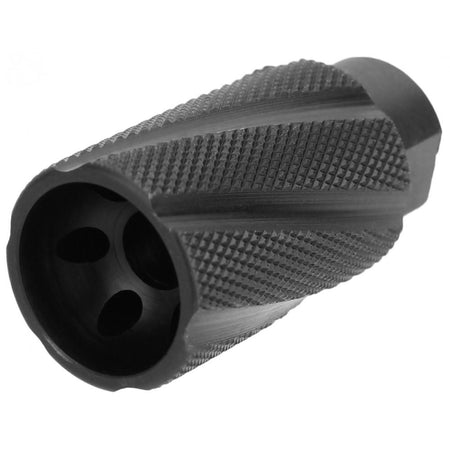 TacFire Knurled Linear Compensator .223/5.56 Cal 1/2-28 Thread Black Steel Muzzle Device