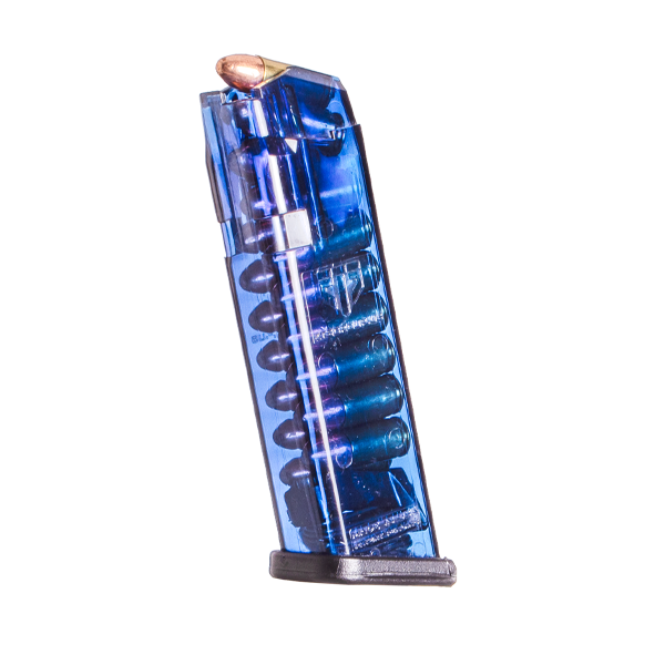 Elite Tactical Systems Glock 17/19/26 9mm Luger Blue 17rd Magazine Gen 1-5