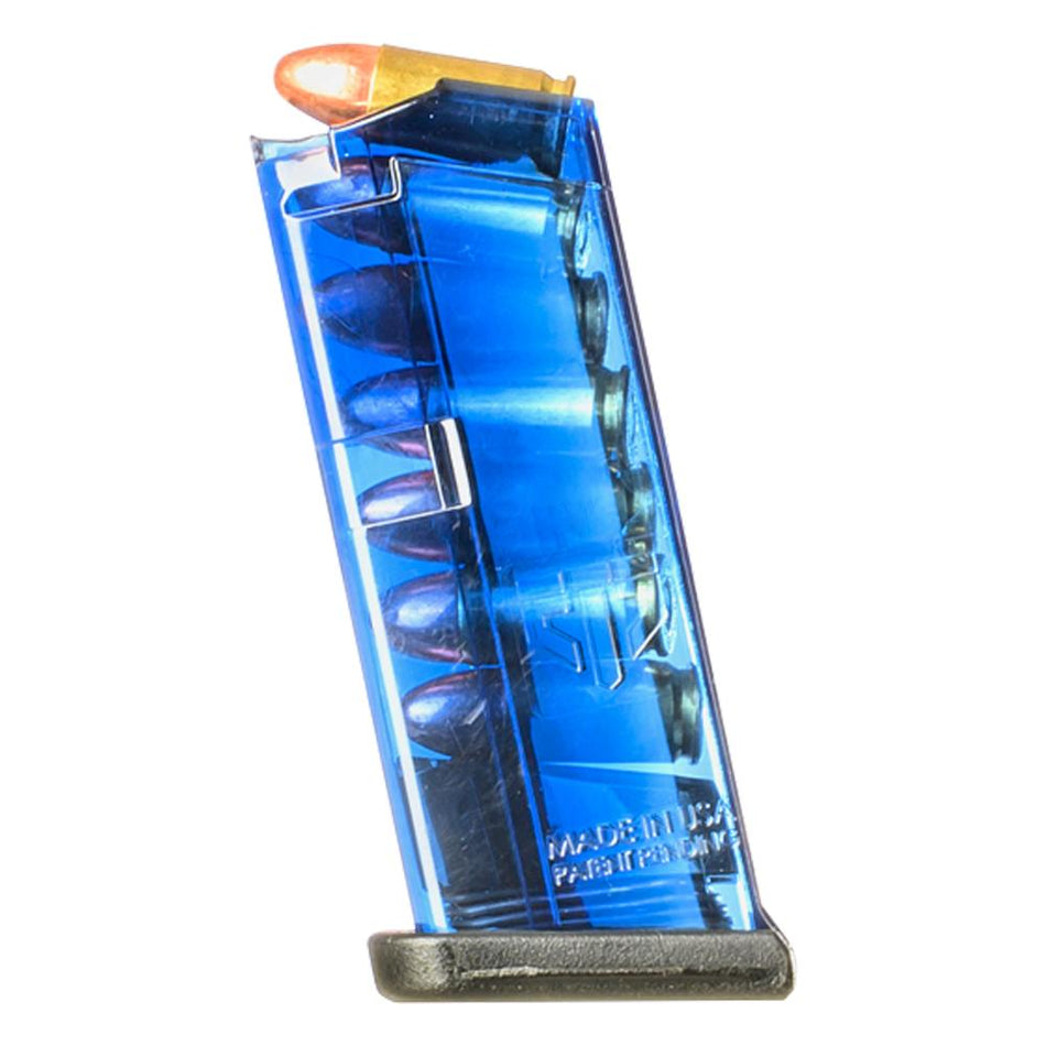 Elite Tactical Systems Blue 7rd 9mm Magazine for Glock 43 - Flush Fit