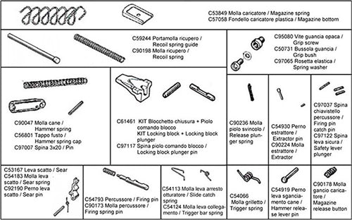 Beretta 92 Series Pistol Replacement Parts Kit 27 Pieces