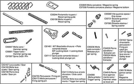 Beretta 92 Series Pistol Replacement Parts Kit 27 Pieces