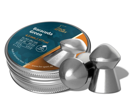 H&N Baracuda Green .177 Caliber 4.5mm Lead-Free Airgun Pellets 300 Count