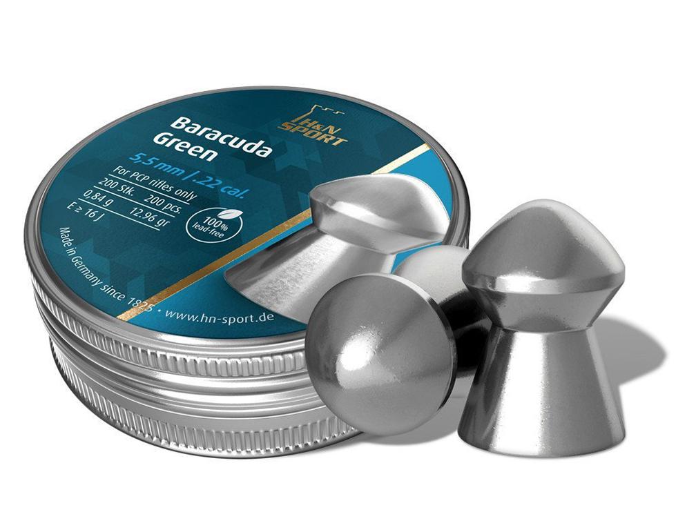 H&N Baracuda Green .22 Cal 12.65 Grain Lead-Free Airgun Pellets 200/ct