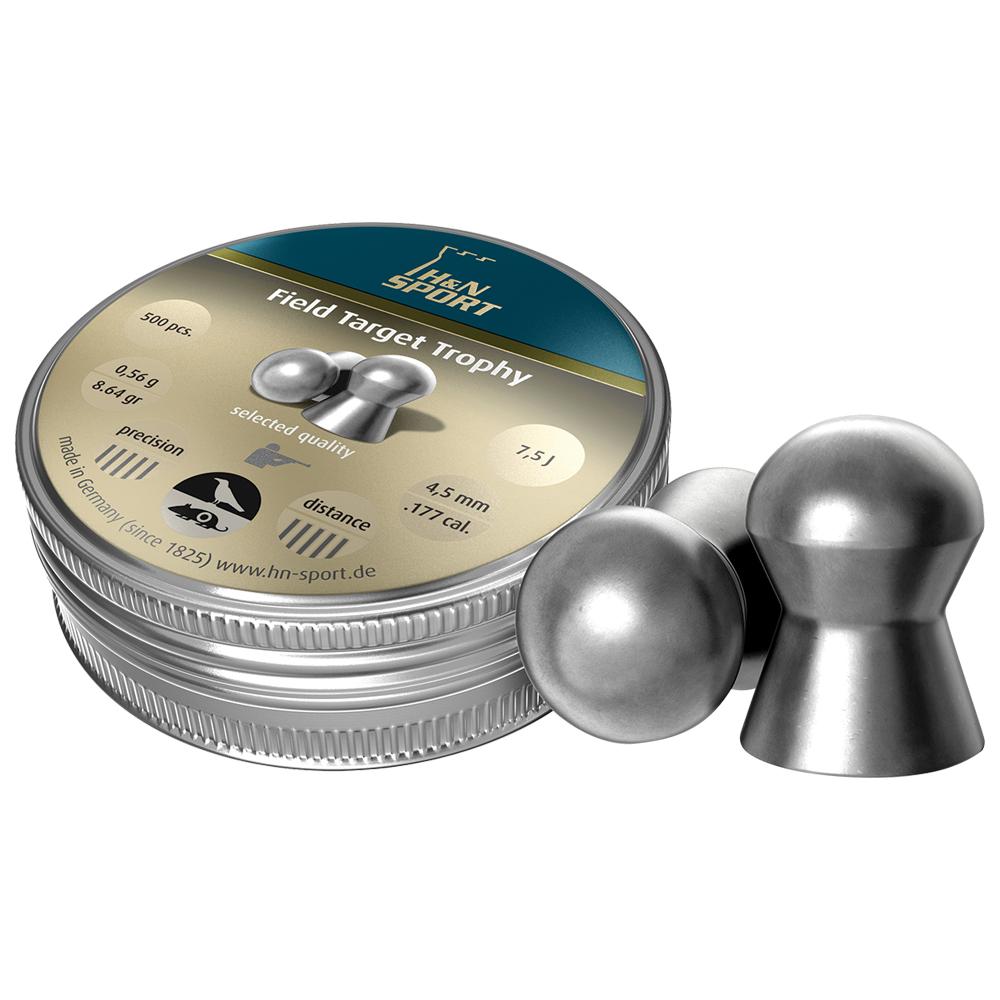 H&N Field Target Trophy .177 Caliber 4.50mm Head Size Pellets 500 Count