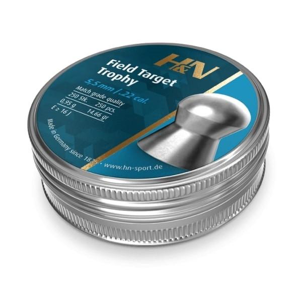 H&N Field Target Trophy .22 Cal 5.53mm Pellets 250 Per Tin