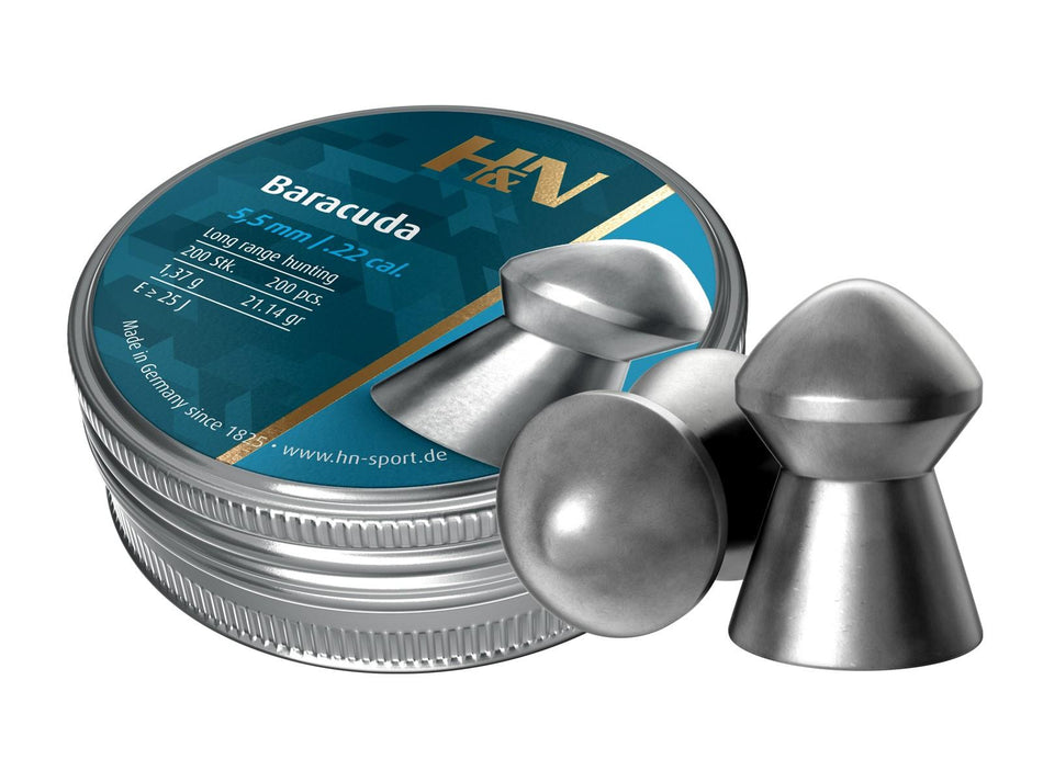 H&N Baracuda .22 Cal Airgun Pellets 200 Per Pack