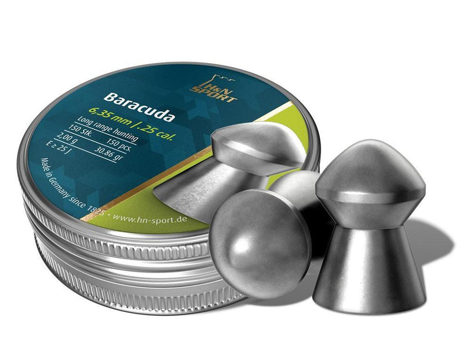 H&N Baracuda .25 Caliber 30.86 Grain Lead Pellets 150 Per Pack