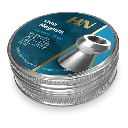 H&N Crow Magnum .22 Cal Hollow Point Pellets 18.21gr 200 Count