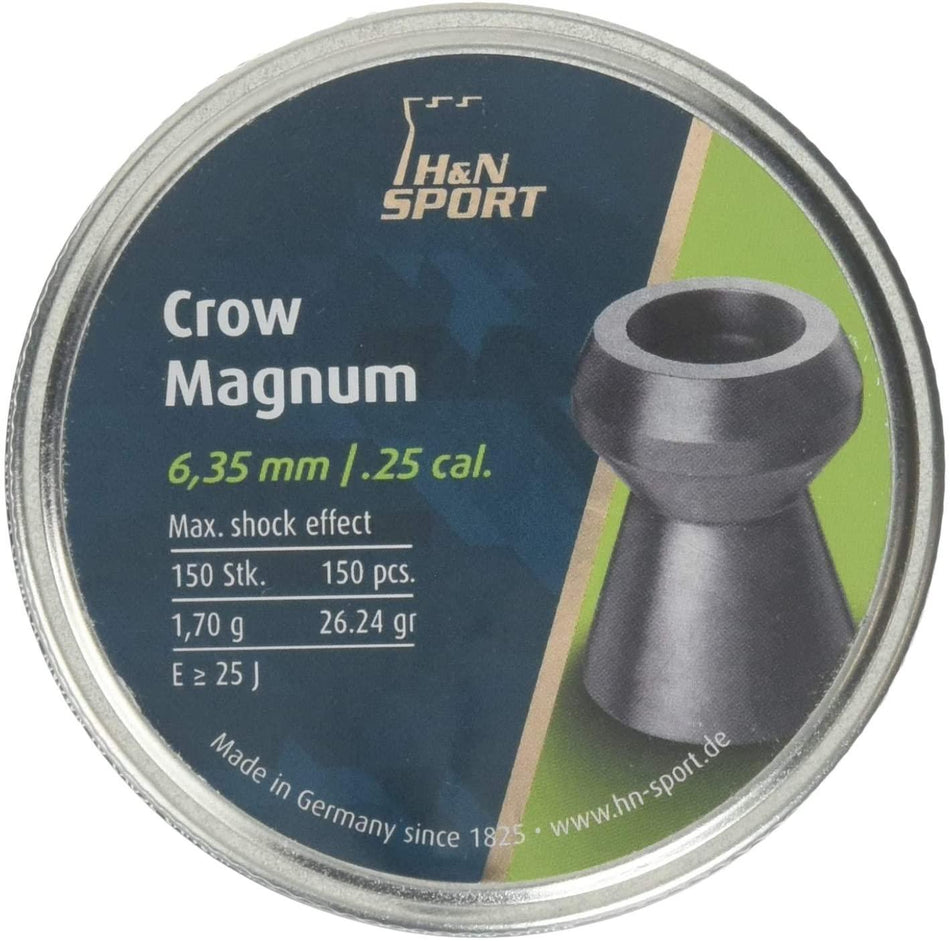 H&N Crow Magnum .25 Caliber Airgun Pellets 150 ct