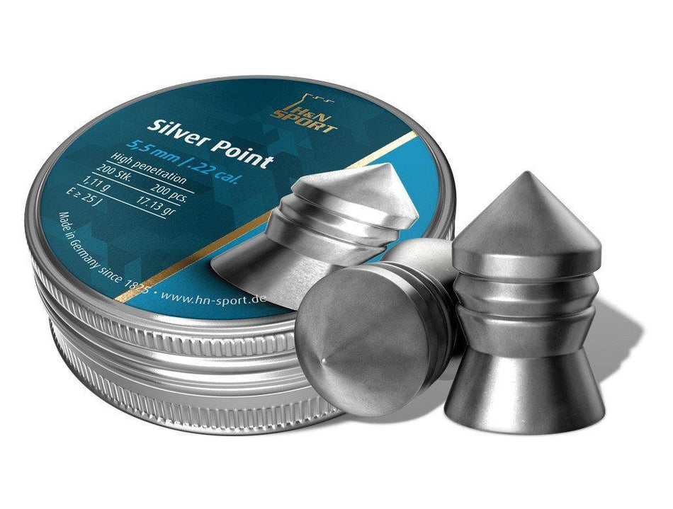 H&N Silver Point .22 Cal Air Rifle Pellets 17.13 Grain 200ct