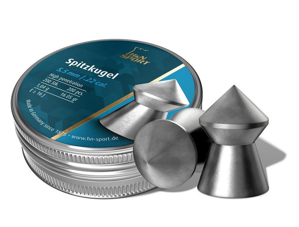 H&N Spitzkugel Pointed .22 Caliber Pellets 200ct 8.64 Grain