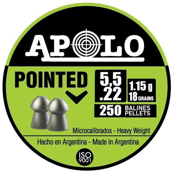 Hatsan Apolo .22 Cal Pointed Shape Air Rifle Pellets 18gr 250/Tin