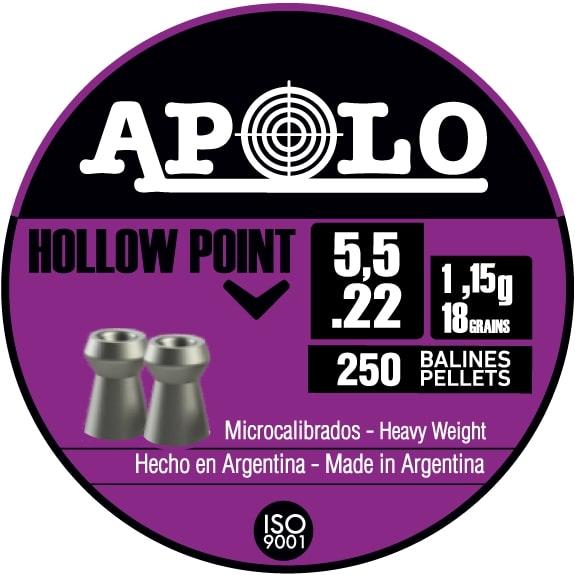 Hatsan Apolo Hollow Point Air Rifle Pellets 22 Cal 18gr 250/Tin