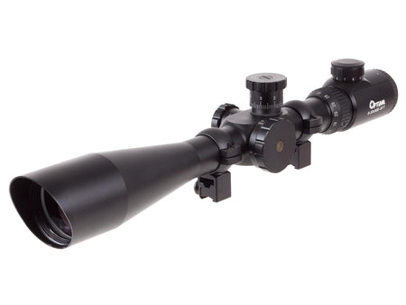 Hatsan Optima 8-32x50 E-SFT 30mm Illuminated Mil-Dot Scope with Dovetail Rings Black