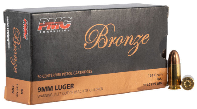 PMC 9G Bronze 9mm Luger 124 gr Full Metal Jacket (FMJ)