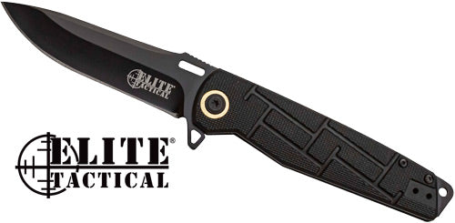 MC Elite Tactical Readiness Folding Knife 3.5" Drop Point Black