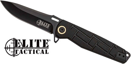 MC Elite Tactical Readiness Folding Knife 3.5" Drop Point Black