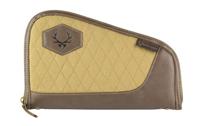 Evolution Outdoor President Pistol Case for Handguns Up to 12", Dual Compound Foam, Leatherette Trim, Brown