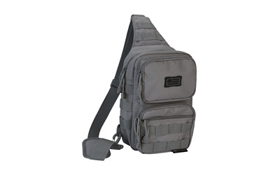 Evolution Outdoor Gray Sling Pack, Polyester, Multiple Zippered Pockets, MOLLE Webbing, 51317-EV