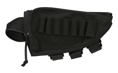 Evolution Outdoor Black Tactical Buttstock Cheek Rest, Zippered Utility Pouch, Clear Pocket, 51322-EV