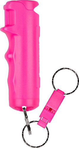 Sabre Flip-Top Pepper Gel Spray with Quick Release Whistle Attachment, Pink