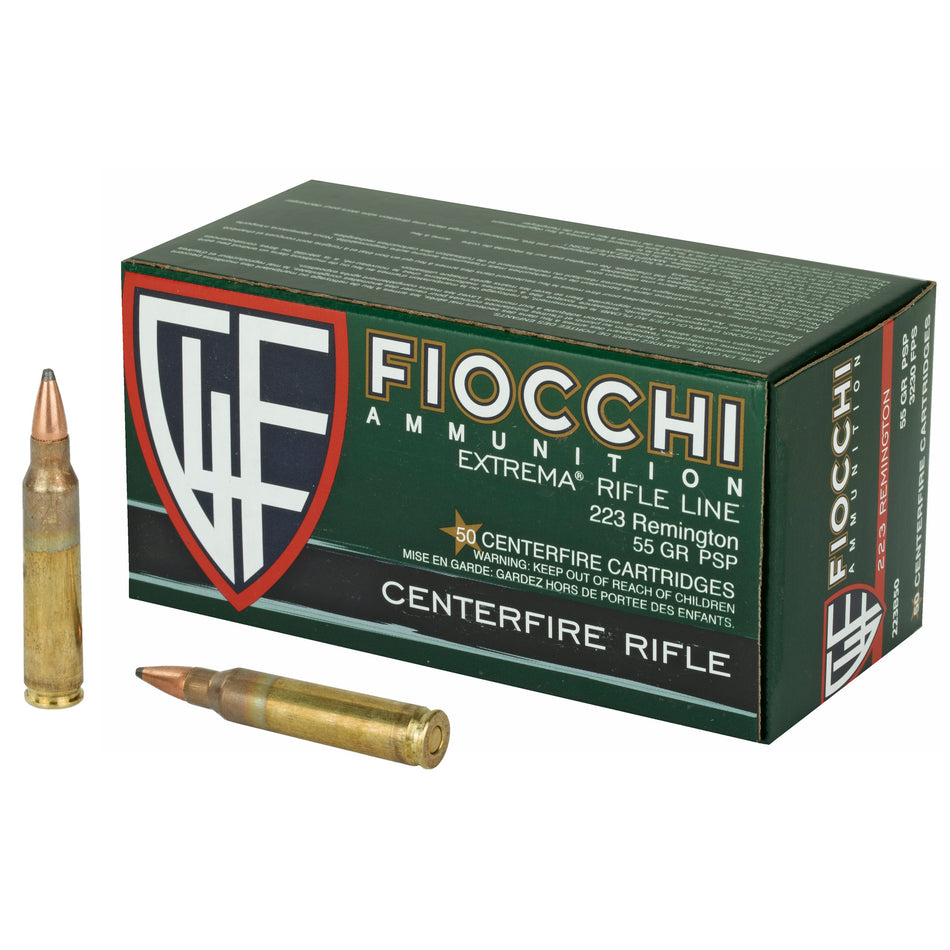 Fiocchi Field Dynamics .223 Remington 55 grain Pointed Soft Point ammunition