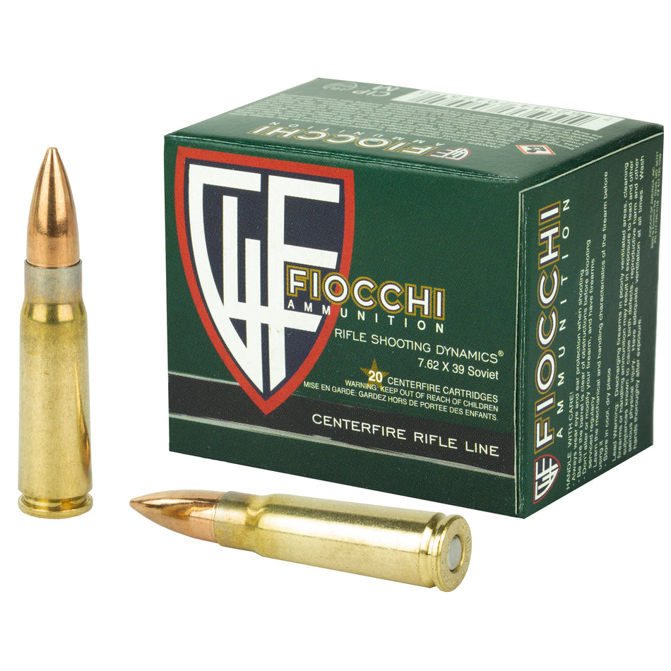 Fiocchi Training Dynamics 7.62x39mm 124 grain Full Metal Jacket ammunition