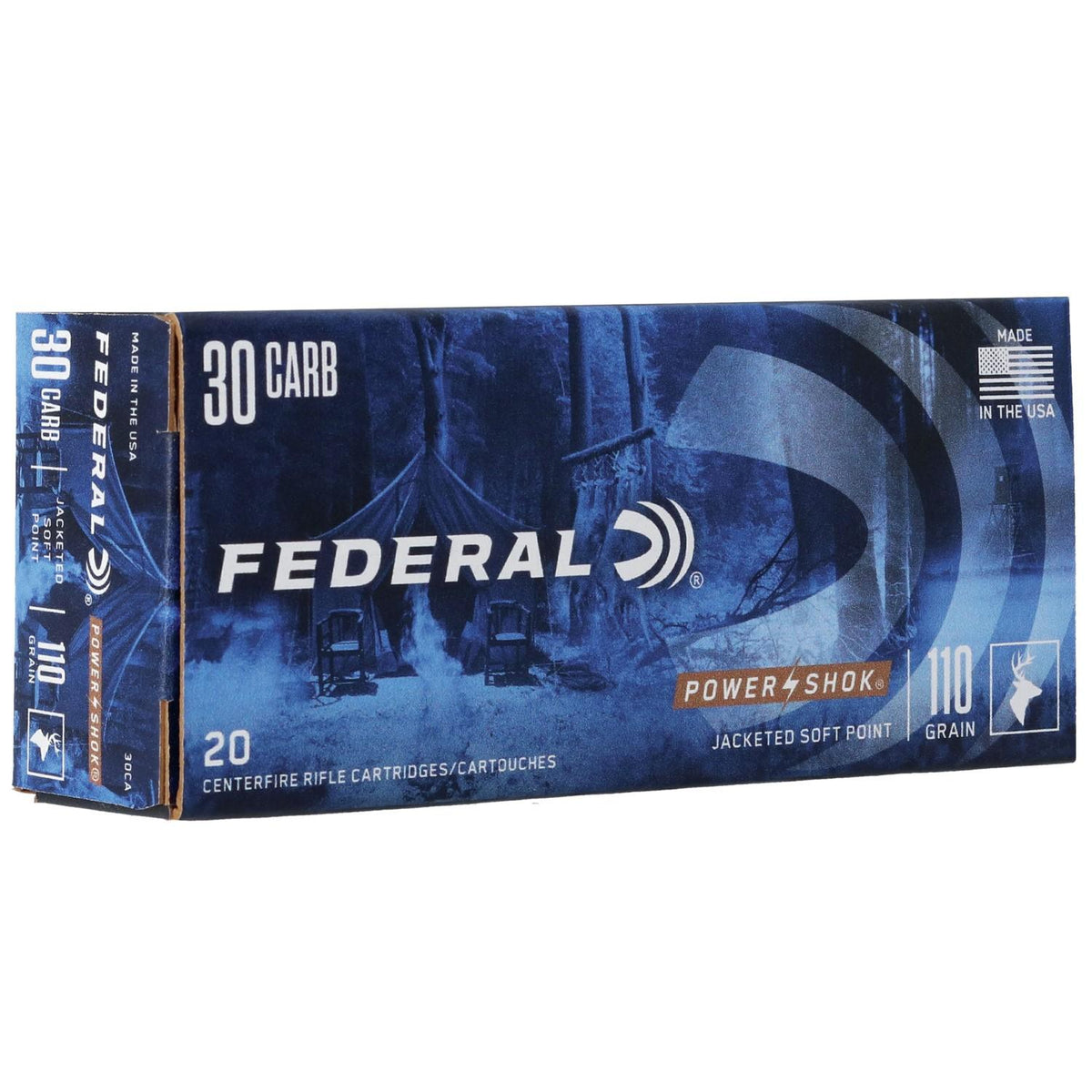 Federal PowerShok .30 Carbine 110 grain Soft Point Round Nose ammunition