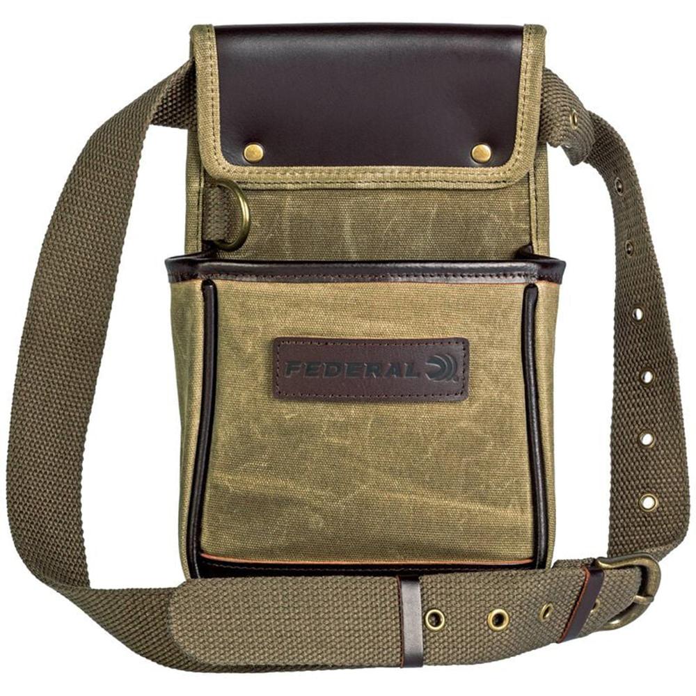 Federal Premium Clay Shooting Shell Pouch OD Green 18oz Waxed Canvas