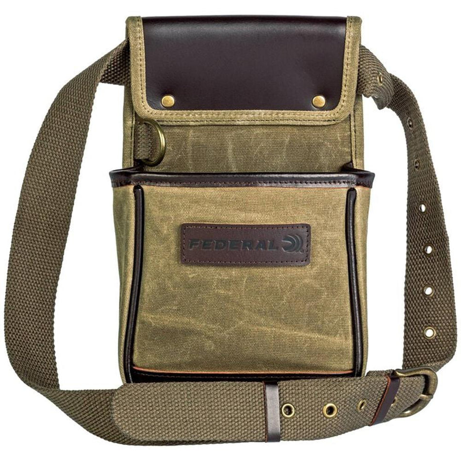 Federal Premium Clay Shooting Shell Pouch OD Green 18oz Waxed Canvas