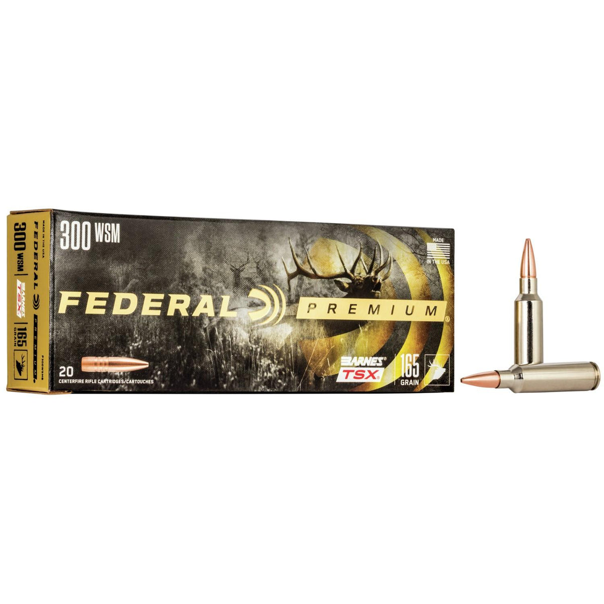 Federal Premium .300 WSM 165 grain Barnes TSX ammunition