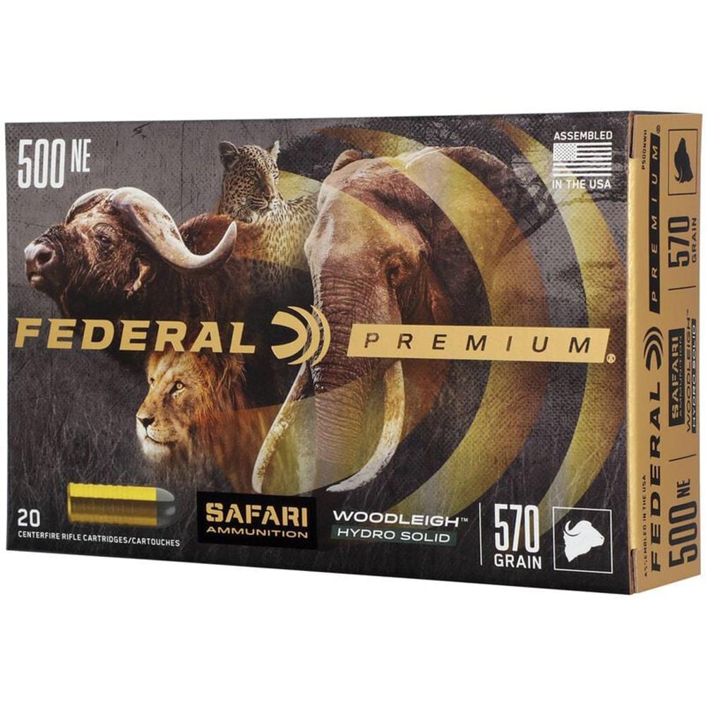 Federal Premium Safari Cape-Shok Woodleigh Hydro Solid 570 Grain .500 Nitro Express 2100 fps