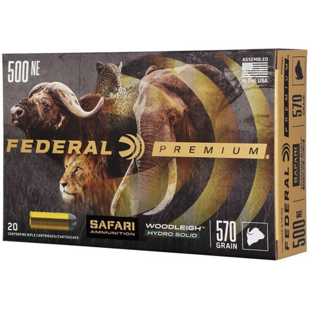 Federal Premium Safari Cape-Shok Woodleigh Hydro Solid 570 Grain .500 Nitro Express 2100 fps