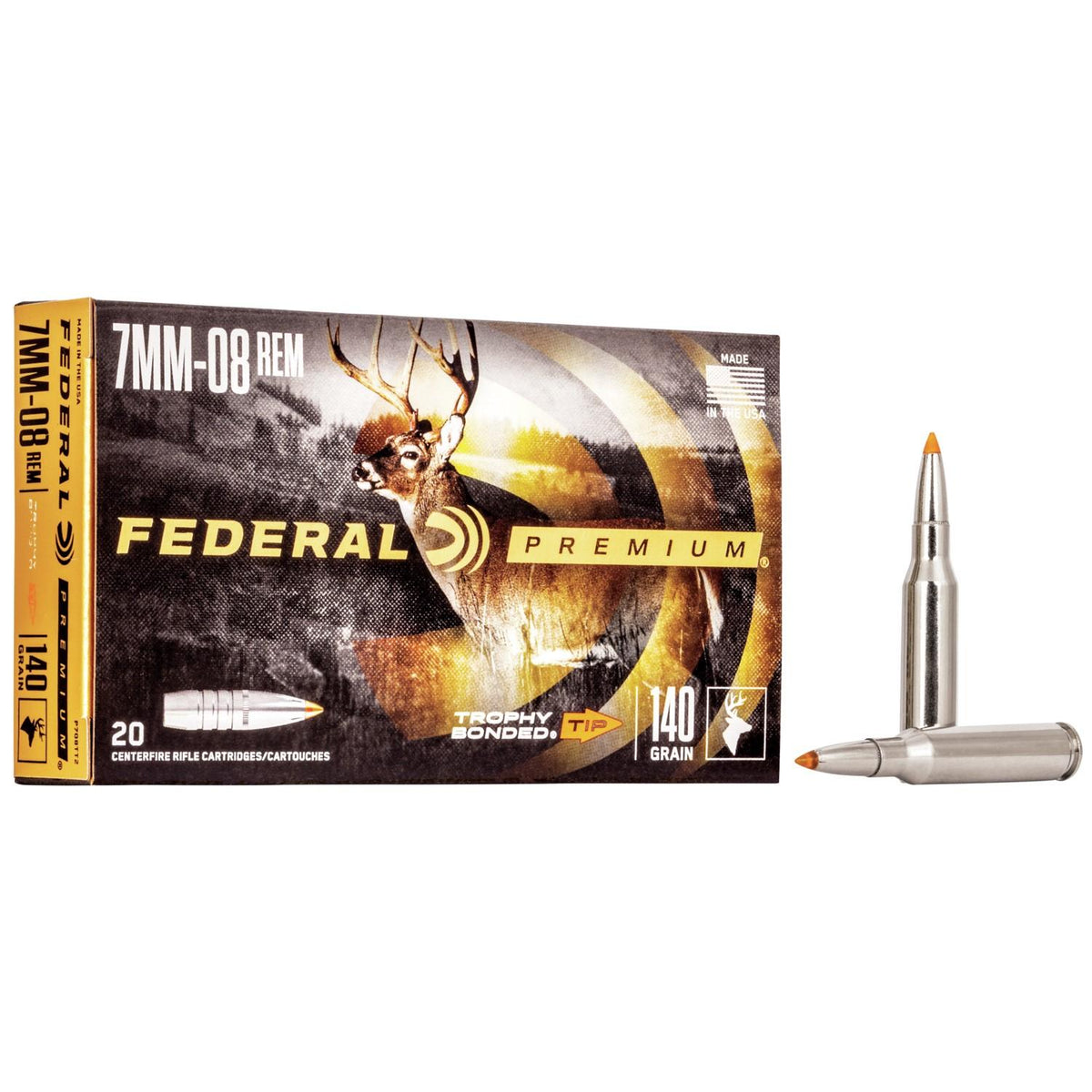 Federal Premium 7MM-08 140 Grain Bonded Hollow Point 20 Round Box P708TT2