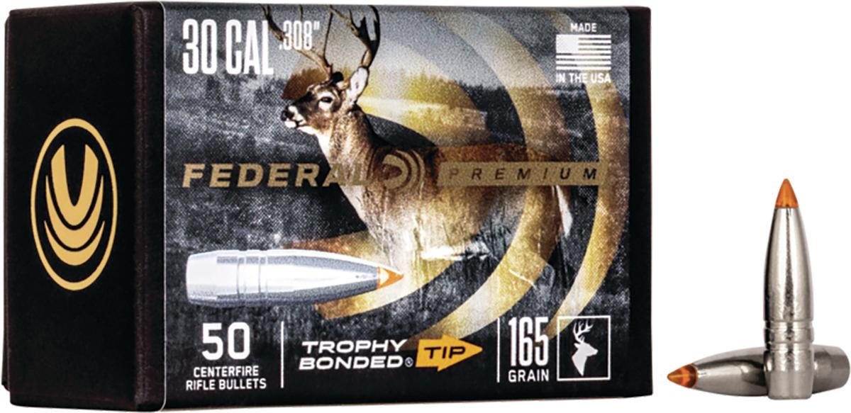 Federal .308 Caliber 165 gr Trophy Bonded Tip CB Bullets 50/ct
