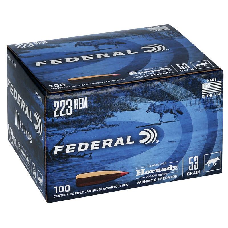Federal Varmint & Predator .223 Remington 53 grain Hornady V-Max ammunition