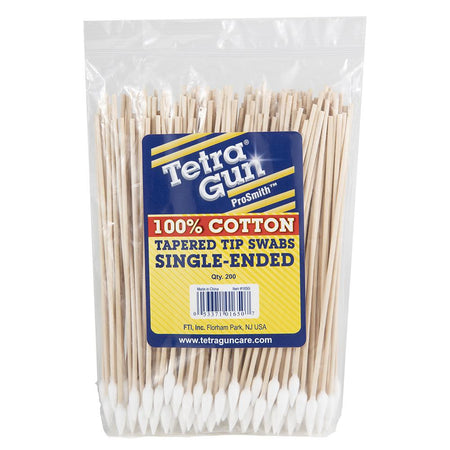 ProSmit 200-Count Tapered-Tip Cotton Swabs 6" for Gun Cleaning