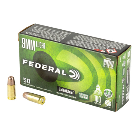 Federal BallistiClean Reduced Hazard Training 9mm Luger / Parabellum 100 grain Lead-Free Frangible ammunition