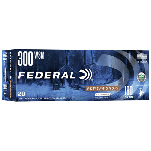 Federal Power-Shok .300 WSM 180 grain Copper Hollow Point ammunition